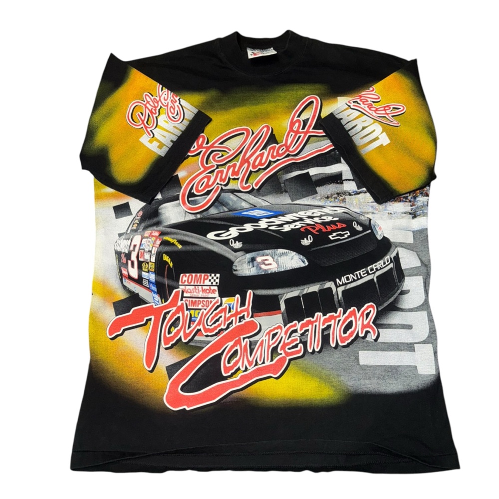Dale Earnhardt Tough Competitor all over print tshirt Chase Authentics Large vtg - Picture 3 of 11